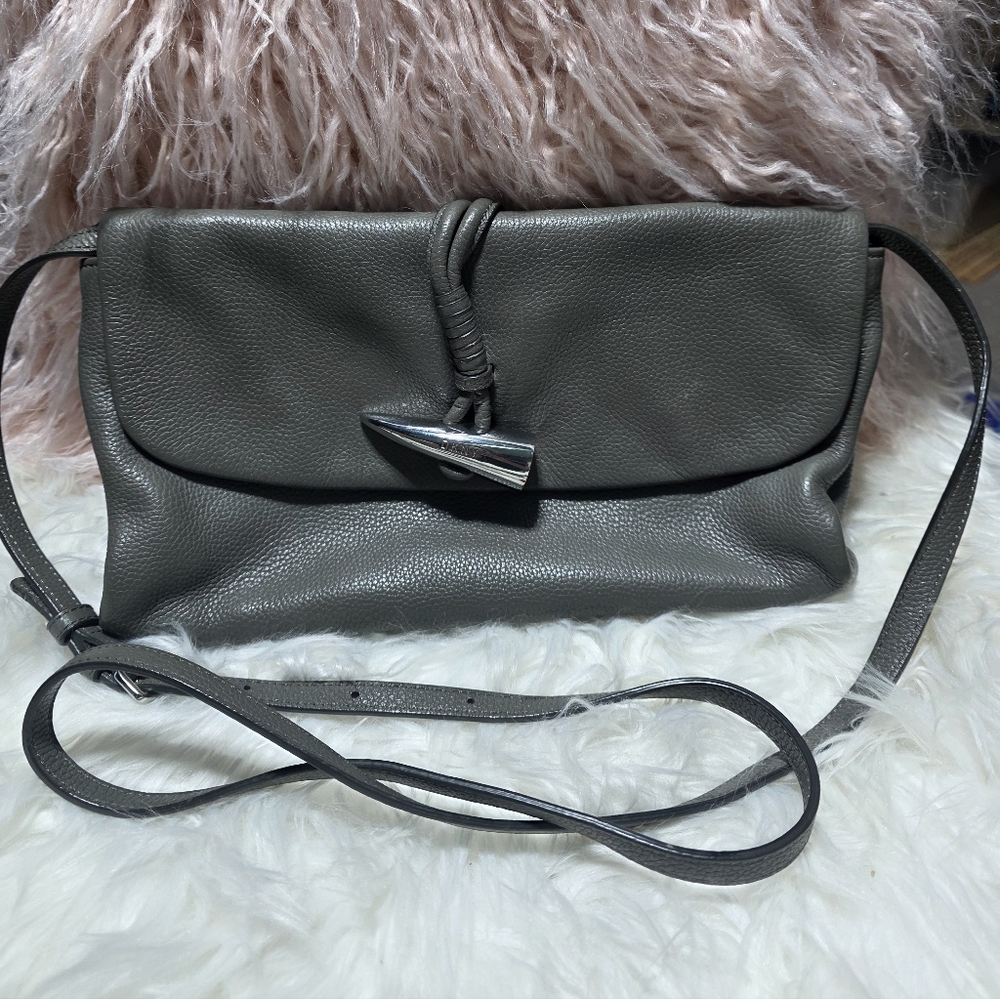 DKNY Gray Leather Crossbody Bag